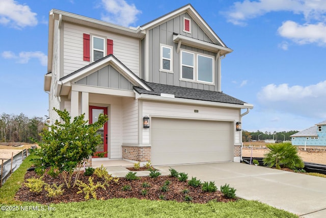 craftsman house with a garage