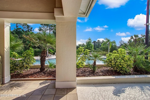 view of patio / terrace featuring an outdoor pool