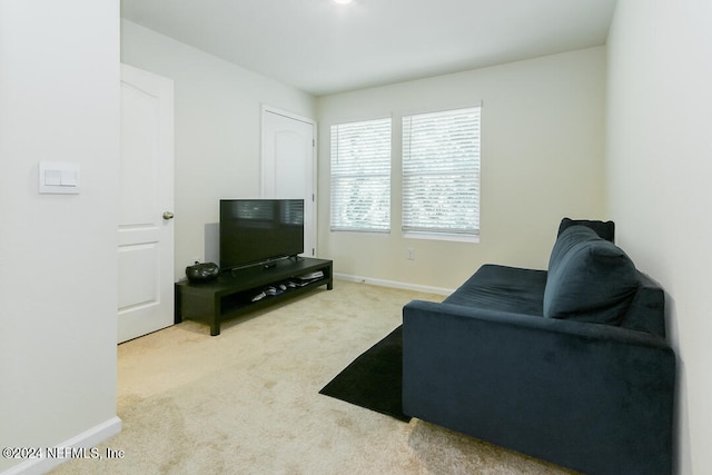 living room with carpet