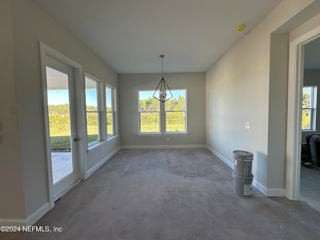 view of unfurnished dining area