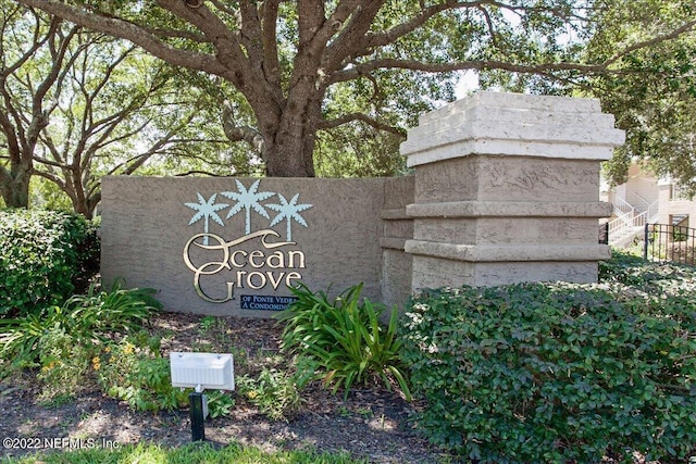 view of community sign