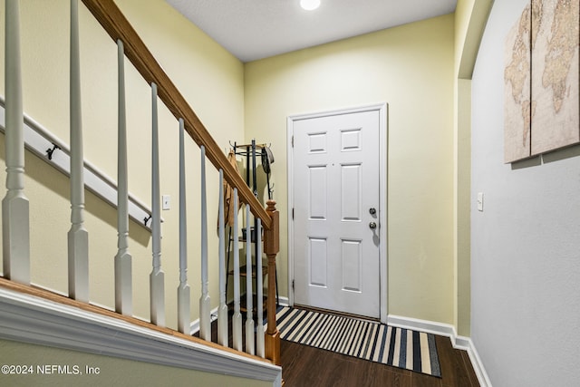 foyer with hardwood / wood-style floors