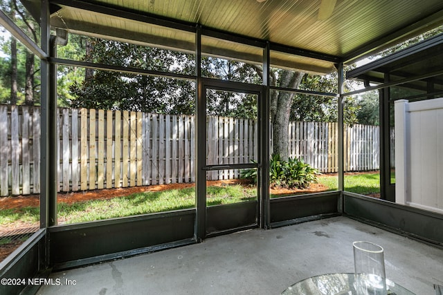 view of unfurnished sunroom