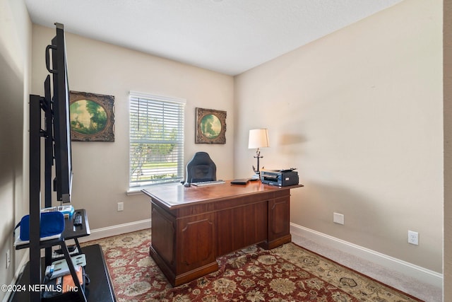 view of carpeted office