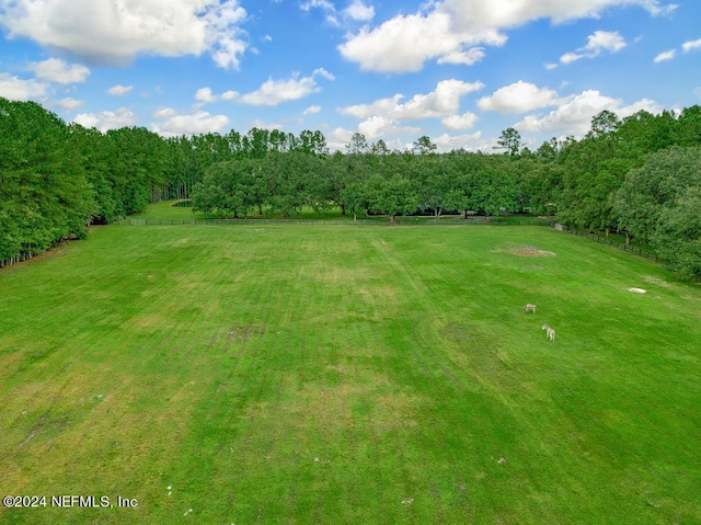 view of yard with a rural view