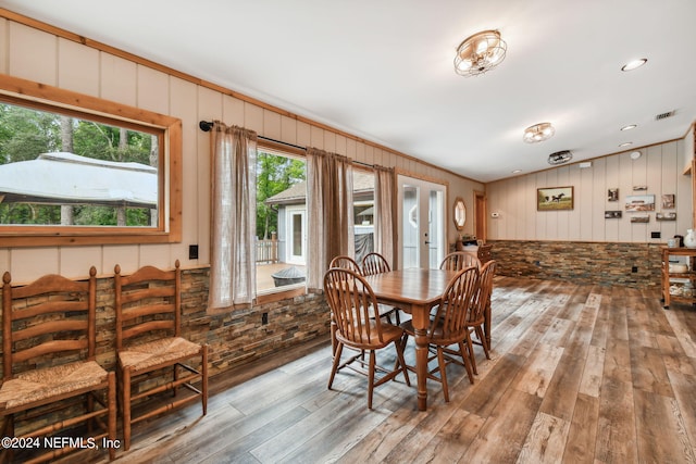 dining room featuring wood-type flooring