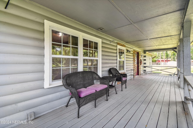 wooden deck with a porch