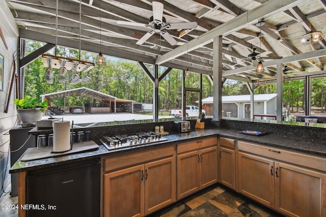 interior space with exterior kitchen