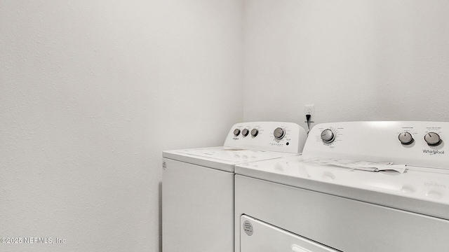 laundry room featuring washer and dryer