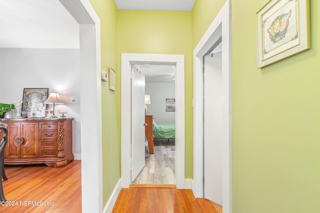 hallway featuring light hardwood / wood-style flooring