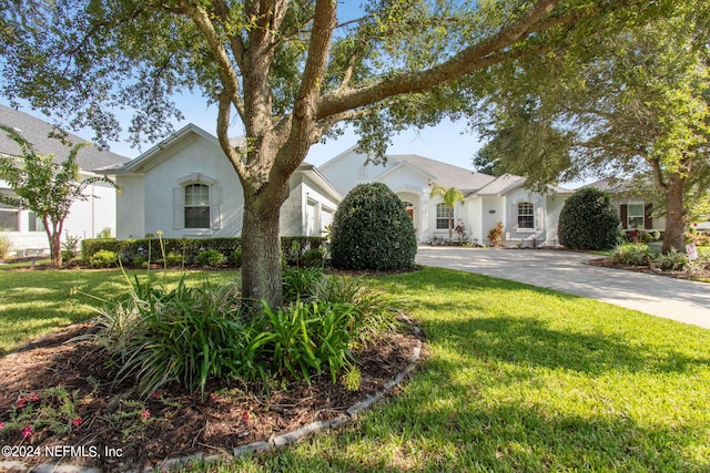 single story home with a front yard