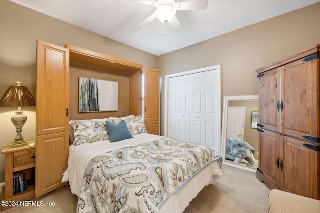 133 Sawmill Lakes Blvd, Ponte Vedra Beach, FL 32082 - bedroom featuring light colored carpet, a closet, and ceiling fan