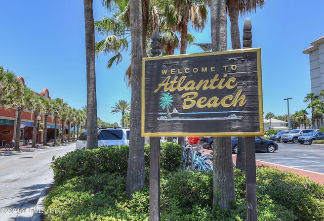 view of community sign