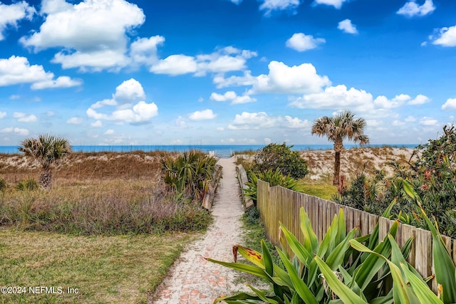 view of property's community featuring a water view