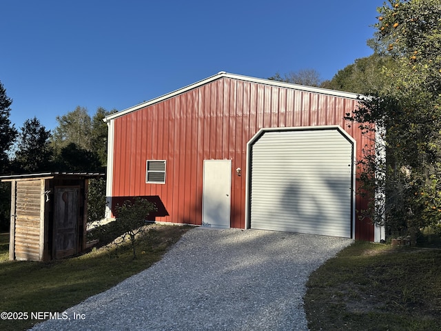 view of garage