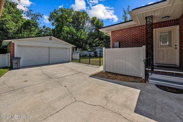 view of garage