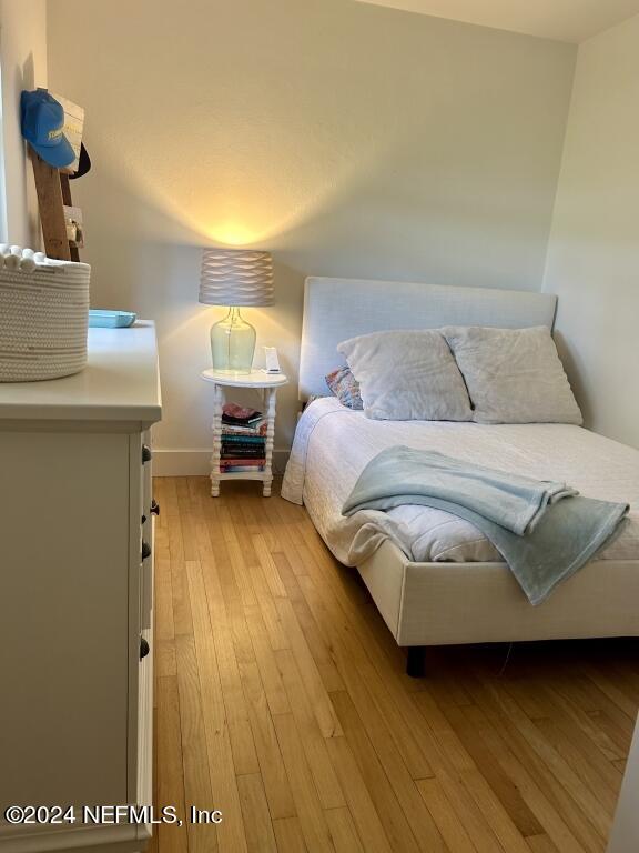 bedroom featuring light hardwood / wood-style flooring