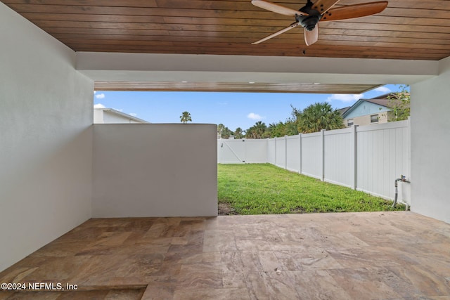 view of patio / terrace featuring ceiling fan