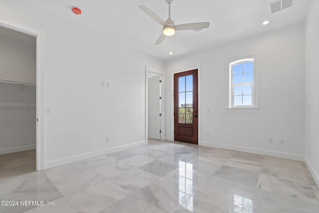 219 11th Ave S, Jacksonville Beach, FL 32250 - foyer entrance featuring marble finish floor, recessed lighting, baseboards, and visible vents