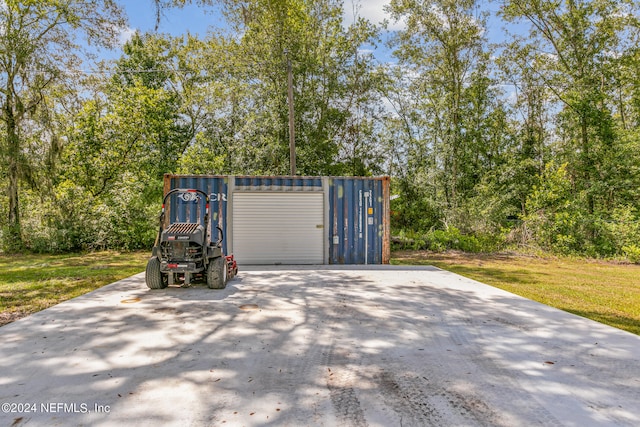 view of garage