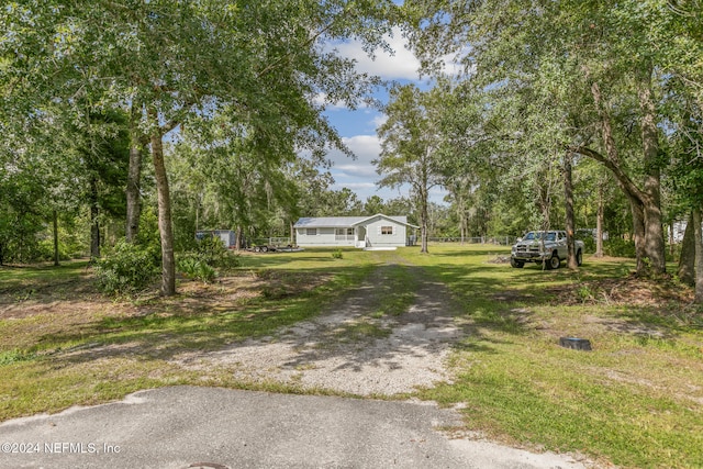 view of front of house with a front yard