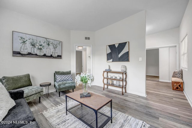 living room featuring hardwood / wood-style flooring