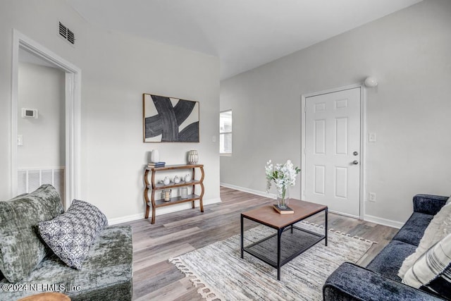 living room featuring hardwood / wood-style floors