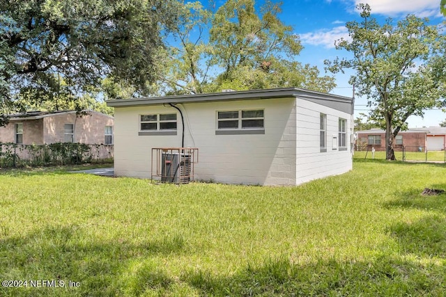 exterior space with a lawn