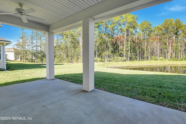 view of patio / terrace with ceiling fan