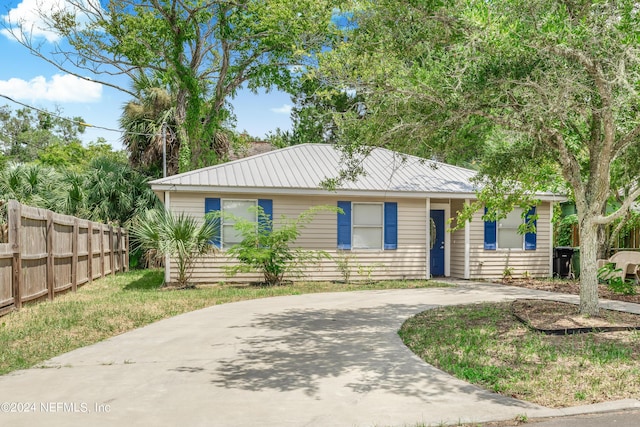 view of single story home