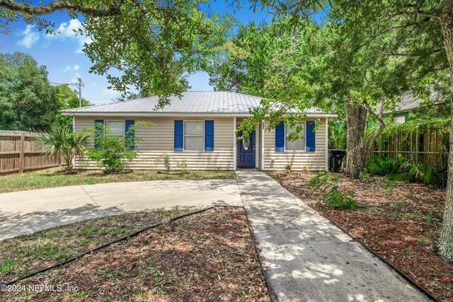 view of single story home