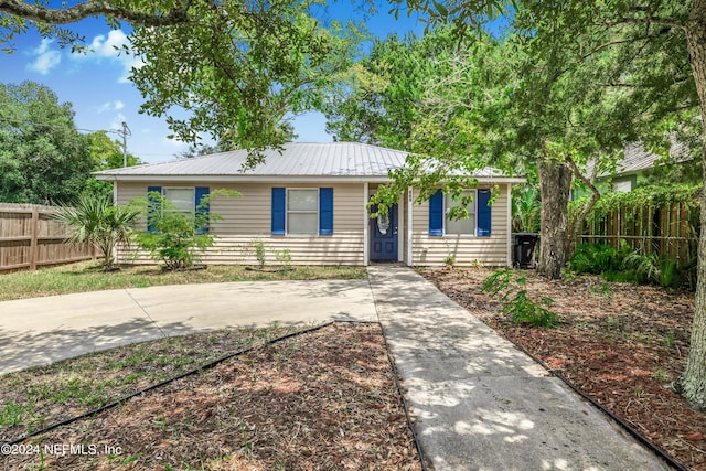 view of single story home