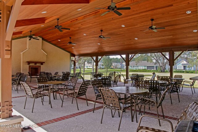 view of patio with ceiling fan