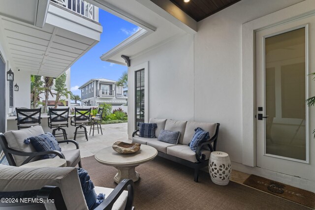 view of patio with an outdoor living space