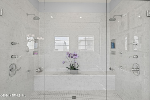 bathroom featuring walk in shower