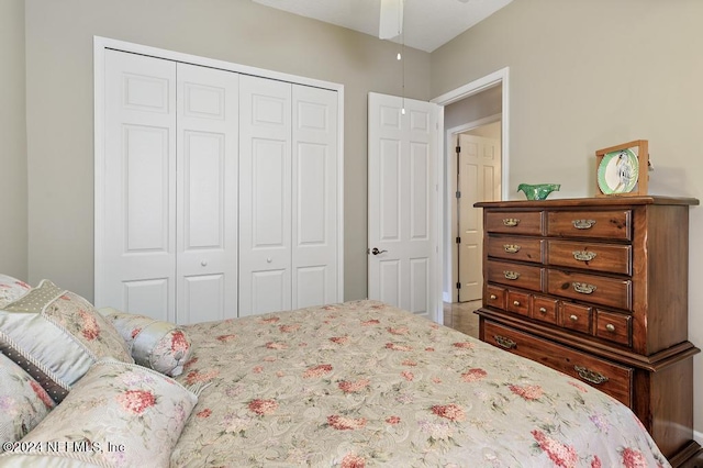 bedroom featuring a closet