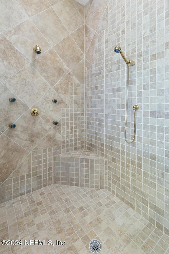 bathroom with tiled shower