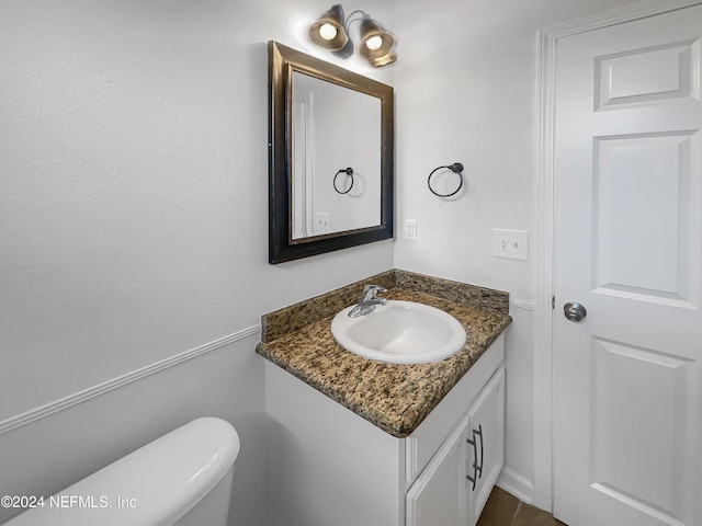 bathroom with toilet and vanity