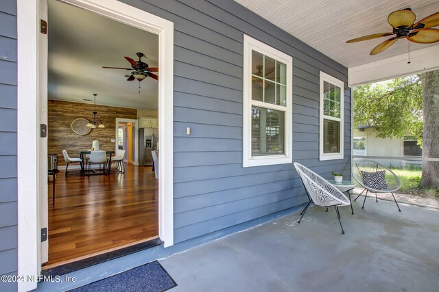 view of patio / terrace with ceiling fan