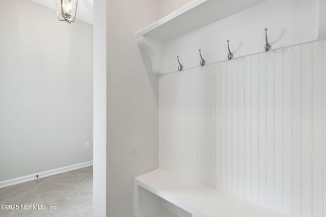 mudroom featuring baseboards