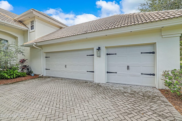 view of garage