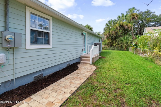 view of yard with fence