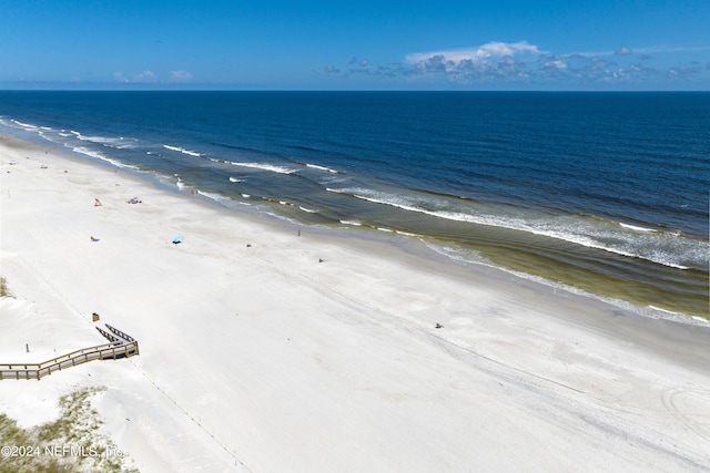 property view of water with a beach view