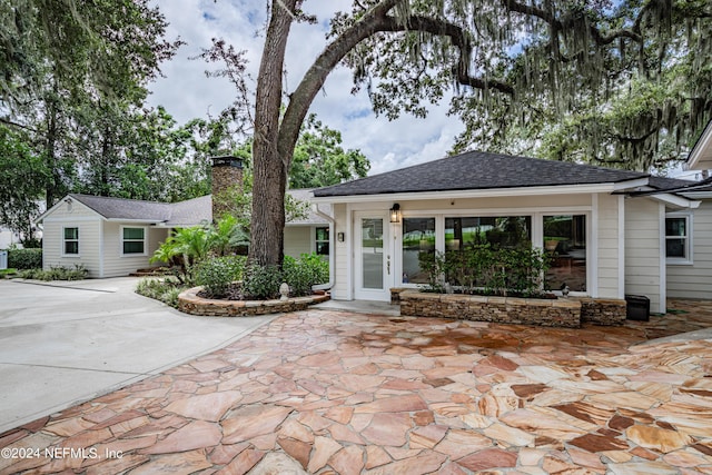 view of patio / terrace featuring french doors