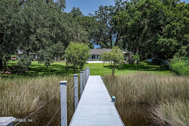 view of dock area