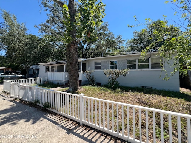 view of front of home