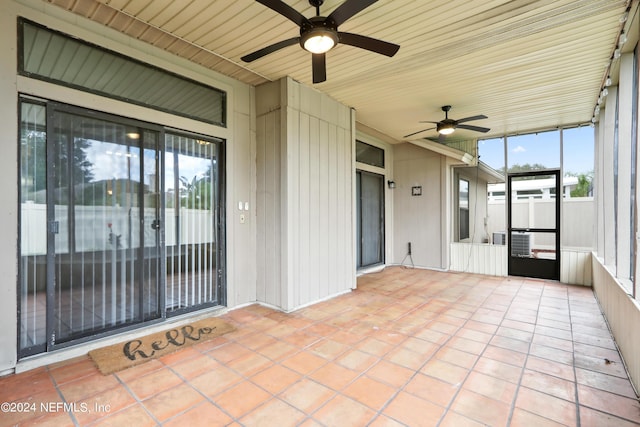 view of unfurnished sunroom