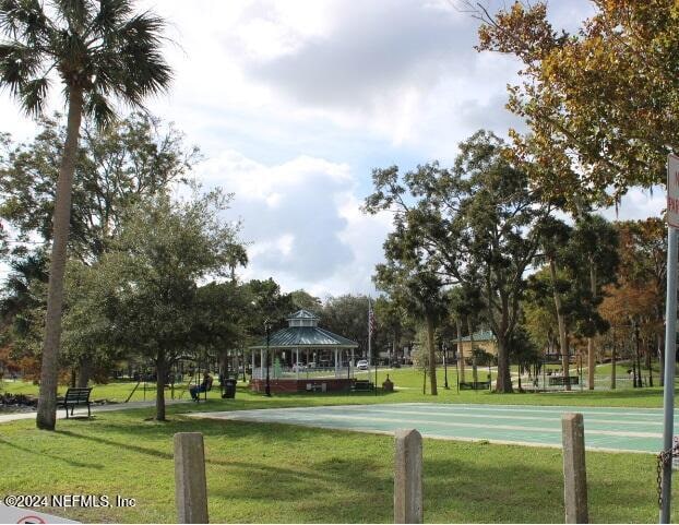 view of community with a yard and a gazebo