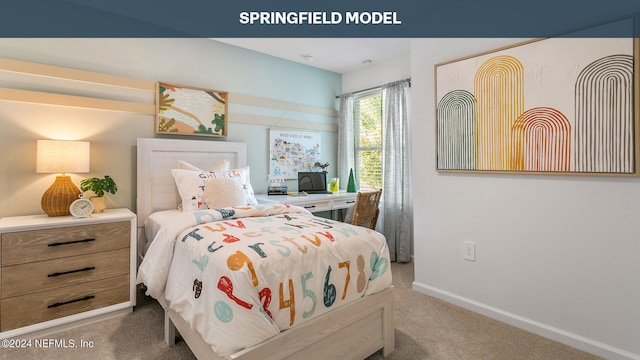 bedroom featuring baseboards and dark colored carpet