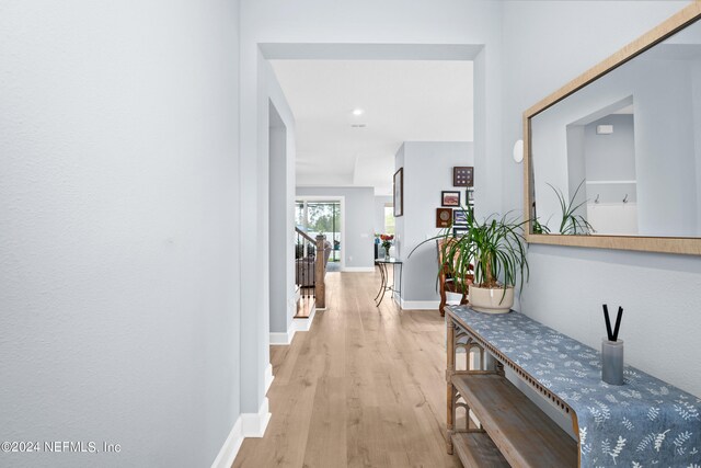 hallway featuring light hardwood / wood-style floors